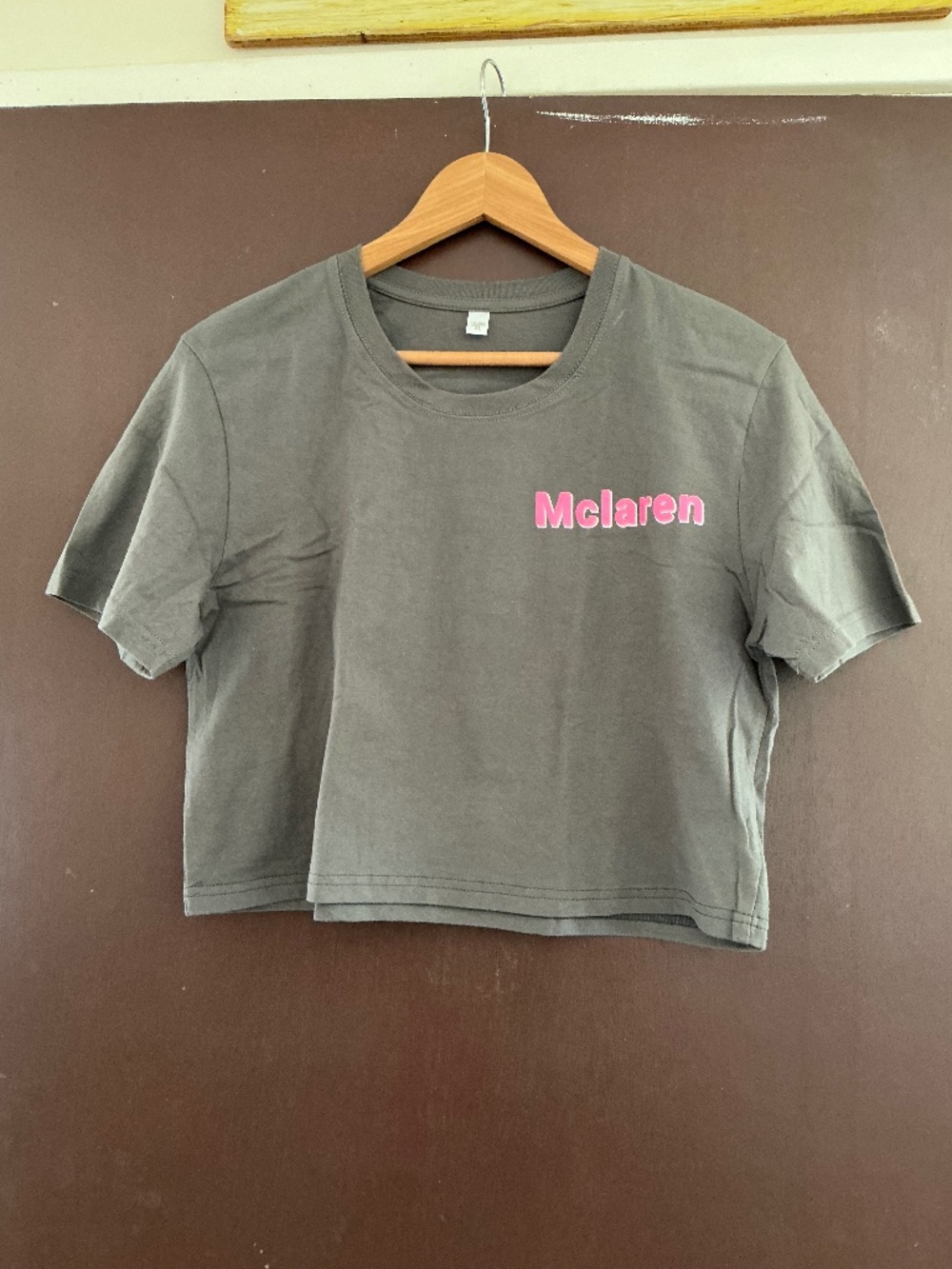 McLaren crop tshirt, size XL, gray